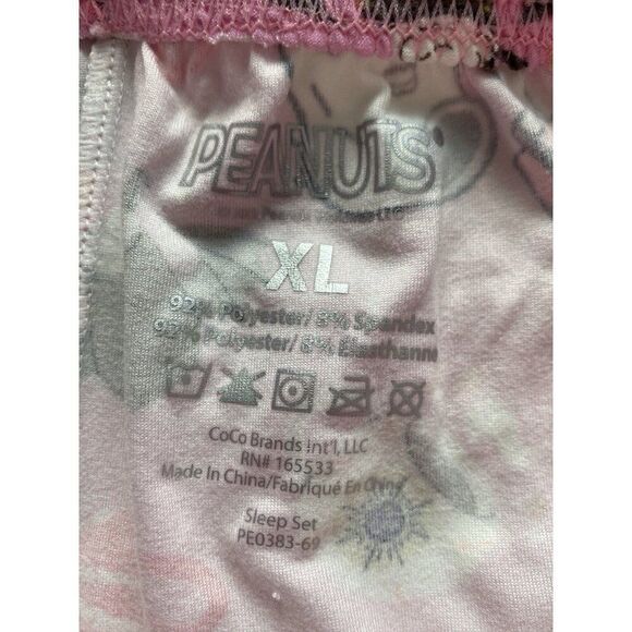 2pc Halloween Snoopy Pajama PJ Set Shorts Women’s Sz XL Hot Cocoa Bats Pink NEW - Picture 10 of 15